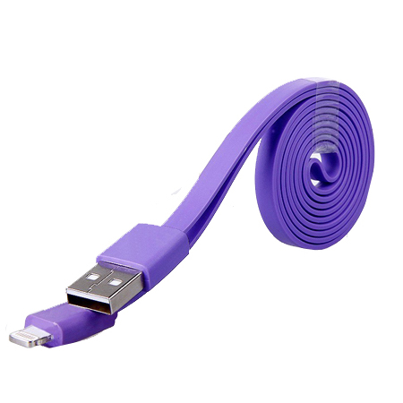 Colored noodle style USB charge cable for iPhone 5